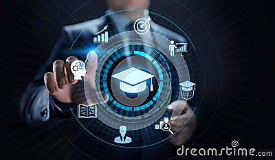 Education technology E-learning Online Training Webinar Seminar Knowledge Business Personal Development. Stock Photo