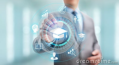 Education technology E-learning Online Training Webinar Seminar Knowledge Business Personal Development. Stock Photo