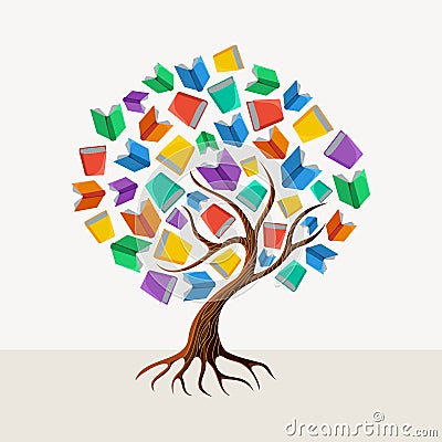 Education tree book concept illustration Vector Illustration