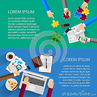 Education and university banner, desktop with laptop, books Vector Illustration