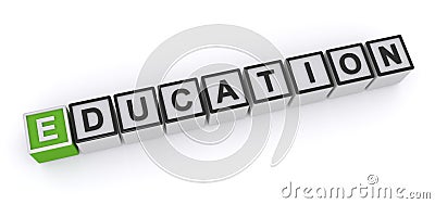 Education word block Stock Photo