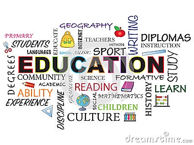 Education word bacground Cartoon Illustration