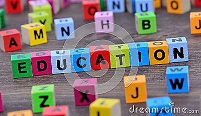 Education word on table Stock Photo