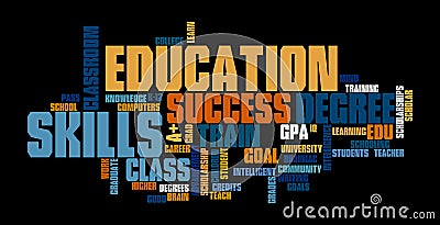 Education Word Tag Cloud Illustration Cartoon Illustration