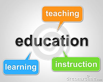 Education Words Represents Learning Tutoring And Schooling Stock Photo