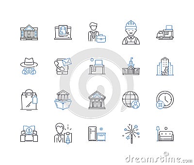 Educational centers line icons collection. Tuition, Learning, Enrichment, Curriculum, Academy, Instruction, Training Vector Illustration