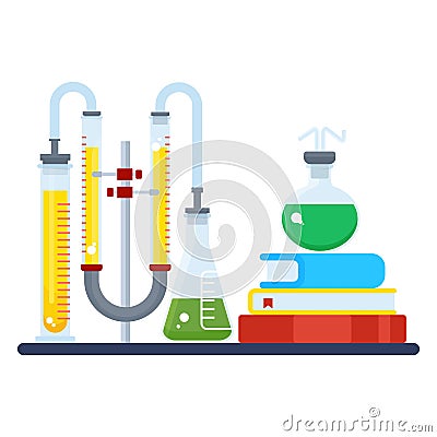 Educational chemical laboratory Vector Illustration