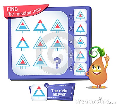 Find the missing item triangle iq Stock Photo