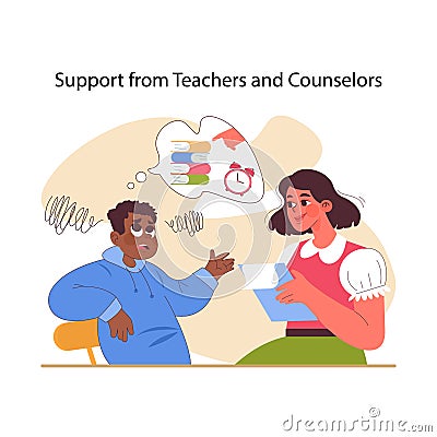 Educational stress concept. Flat vector illustration Vector Illustration