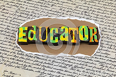 Educator education citizenship school class constitution teacher teach Stock Photo