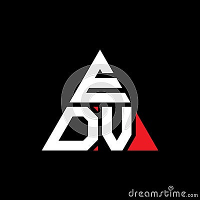 EDV triangle letter logo design with triangle shape. EDV triangle logo design monogram. EDV triangle vector logo template with red Vector Illustration