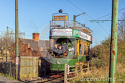 1909 Double Decker Tramcar, Black Country Living Museum. Editorial Stock Photo