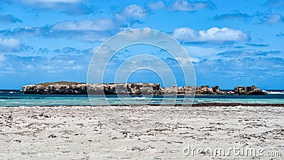 Edwards Island is an island in Lancelin. The island is 0.454 hectares with a elevation of 5 metres and is situated 100 metres off Stock Photo