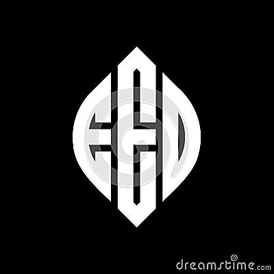 EED circle letter logo design with circle and ellipse shape. EED ellipse letters with typographic style. The three initials form a Vector Illustration