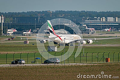 A6-EED Emirates Airbus A380-861 jet in Zurich in Switzerland Editorial Stock Photo