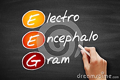 EEG - electroencephalogram acronym, concept on blackboard Stock Photo