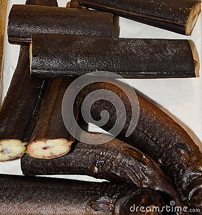 An eel is a long, thin fish Stock Photo