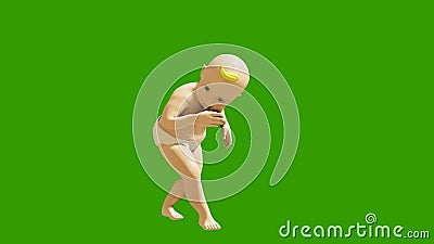 Een klein kind danst tegen een groen scherm 3D animatie maken van kleine dansende kinderen Loopende animatie vector illustratie Een klein kind danst tegen een groen scherm 3D animatie maken van kleine dansende kinderen Loopende animatie vector illustratie