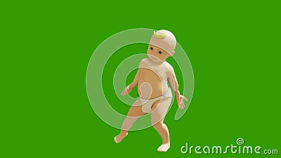 Een klein kind danst tegen een groen scherm 3D animatie maken van kleine dansende kinderen Loopende animatie royalty-vrije illustratie Een klein kind danst tegen een groen scherm 3D animatie maken van kleine dansende kinderen Loopende animatie royalty-vrije illustratie