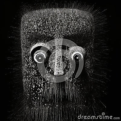 Spongy Mask: A Rough-edged 2d Animation Inspired By Primitivist Illustrations Stock Photo