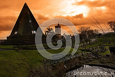 Eerie Graveyard in Stirling Scotland Stock Photo