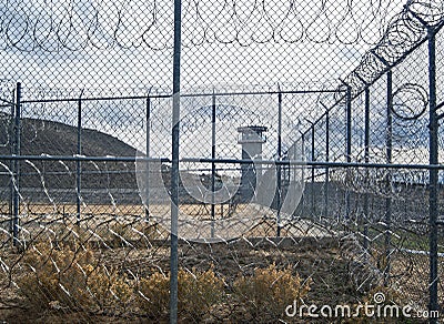 Eerie view, Historic Nevada State Prison, Carson City Stock Photo
