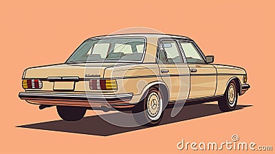 Eerily Realistic Pixel Art: Elaborate Illustration Of A 1970-present Mercedes Benz Cartoon Illustration