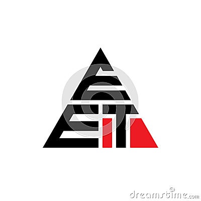 EET triangle letter logo design with triangle shape. EET triangle logo design monogram. EET triangle vector logo template with red Vector Illustration