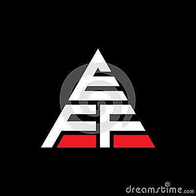 EFF triangle letter logo design with triangle shape. EFF triangle logo design monogram. EFF triangle vector logo template with red Vector Illustration