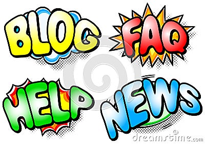 Effect bubbles blog faq help news Vector Illustration