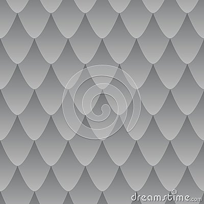 The effect of leather with surreal scales seamless pattern, silver gradient. Vector Illustration