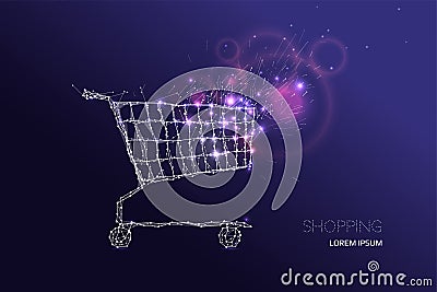 Effect motion with shopping cart Vector Illustration