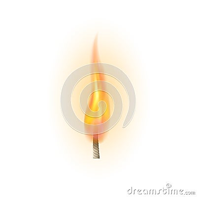 Effect of realistic flame. Fire illustration, candle light Cartoon Illustration