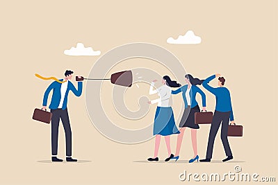 Effective communication, clear and concise message, leadership skill to communicate with team concept, confidence businessman Vector Illustration