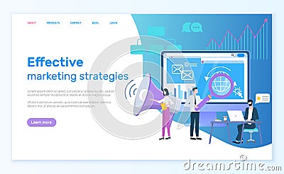 Effective Marketing Strategies Web Optimization Vector Illustration