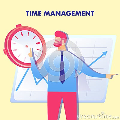 Effective Planning, Time Management Illustration Vector Illustration