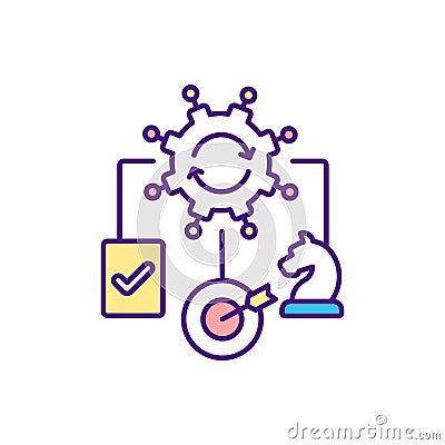 Effective tasks management RGB color icon Vector Illustration