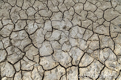 A dried out and cracked riverbed Stock Photo