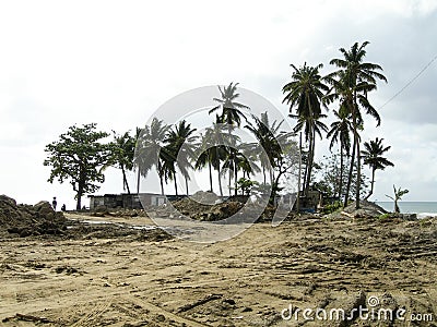 Effects of hurricane Soufriere St. Lucia Stock Photo