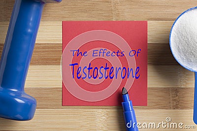 The Effects Of Testosterone written on note Stock Photo