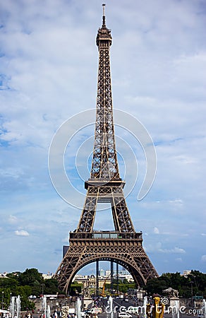 Effel tower against blue sky, Paris, France, June 23. 2013 Editorial Stock Photo