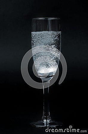 Effervescent pill in glass Stock Photo