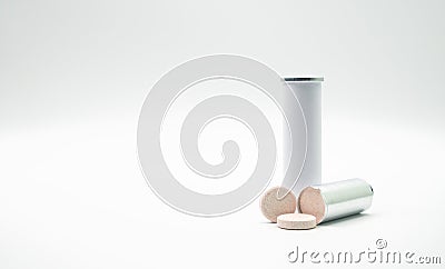 Effervescent tables tube with blank label and copy space Stock Photo