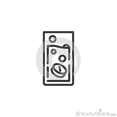 Effervescent tablet line icon Vector Illustration