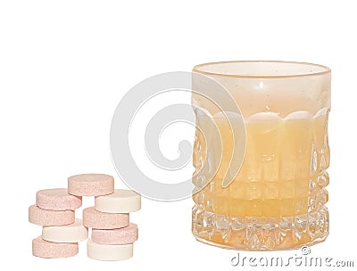 Effervescent vitamins with orange taste Stock Photo