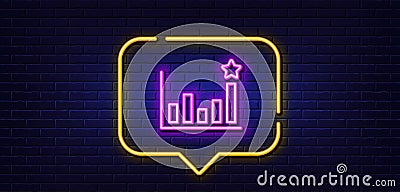 Efficacy line icon. Business chart sign. Neon light speech bubble. Vector Vector Illustration