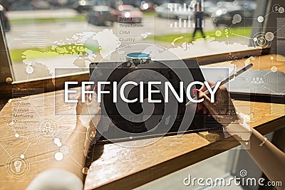 Efficiency Growth concept. Business and technology. Virtual screen. Stock Photo