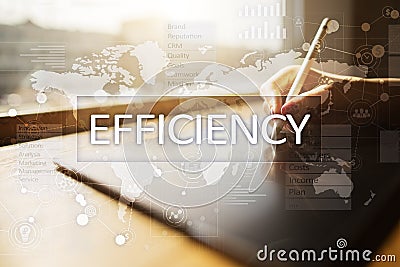 Efficiency Growth concept. Business and technology. Virtual screen. Stock Photo