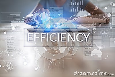 Efficiency Growth concept. Business and technology. Virtual screen. Stock Photo