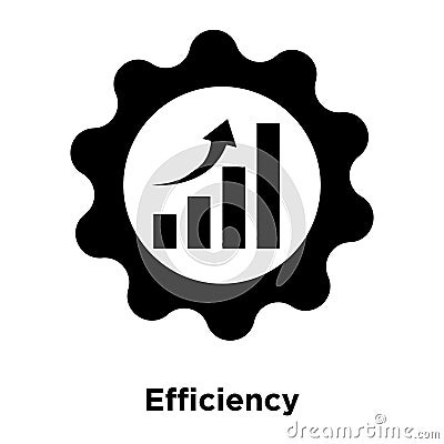 Efficiency icon vector isolated on white background, logo concept of Efficiency sign on transparent background, black filled Vector Illustration